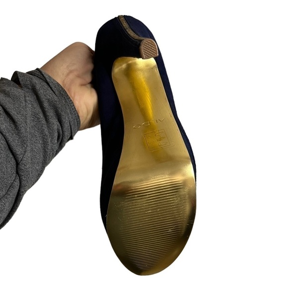 𝅺ALDO Women’s Platform Blue Suede Heels Size 7.5 - Picture 7 of 14